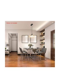 Y&D Ceiling Pendant & Lamp Holder, Metal Light Fitting, E27 Fitting Set with Braided Fabric Cable (Black)  - Image 3