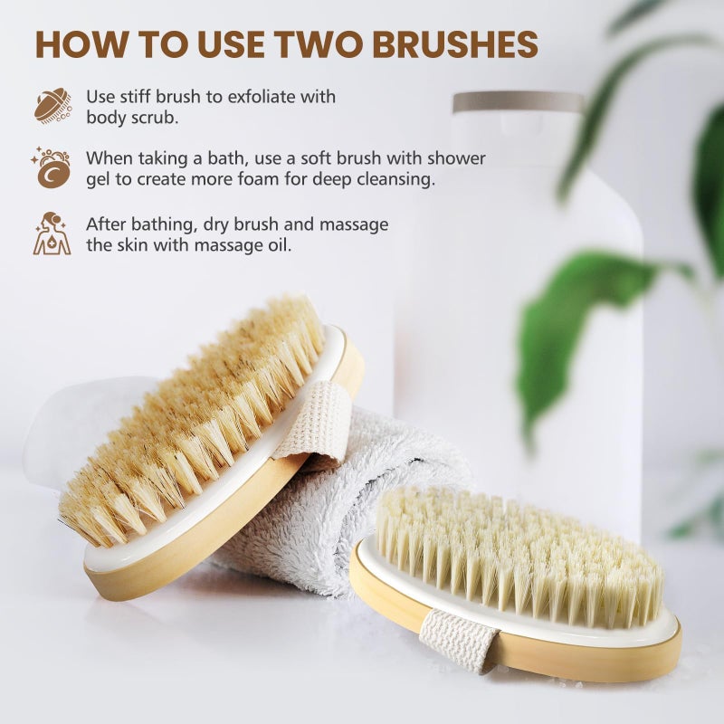 POPCHOSE Dry Brushing Body Brush, Natural Bristle Dry Skin Exfoliating Brush Body Scrub for Flawless Skin, Cellulite Treatment, Lymphatic Drainage and Blood Circulation Improvement - Image 5