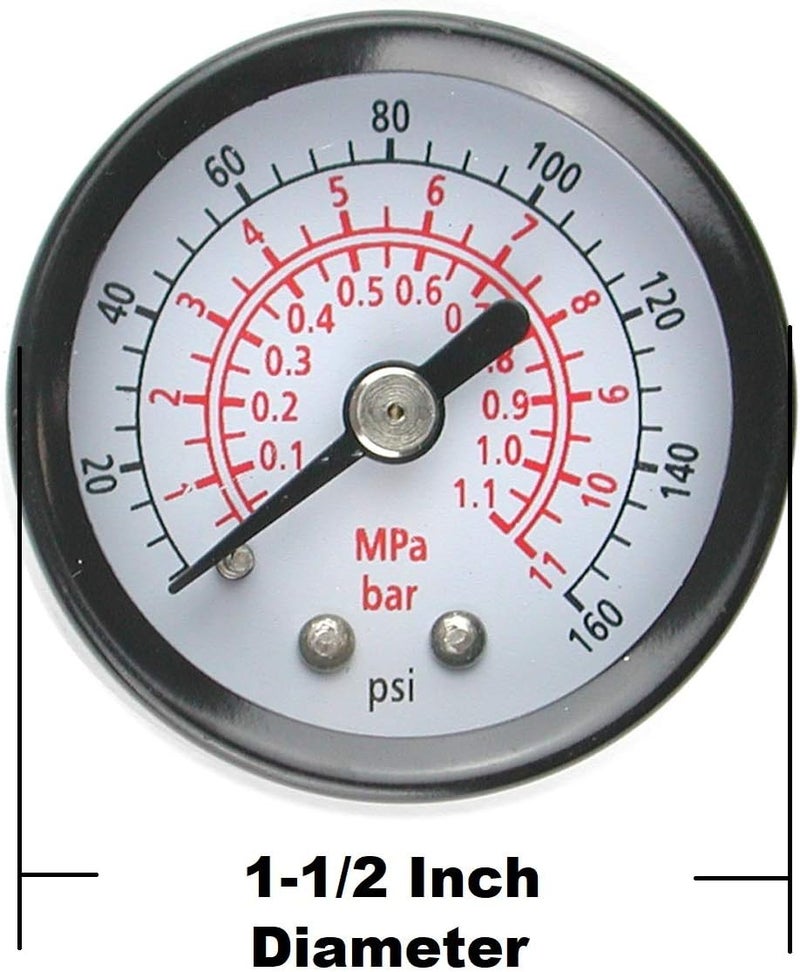 Primefit 18 PG160A18 Back Mounted Pressure Gauge 160 PSI - Image 2