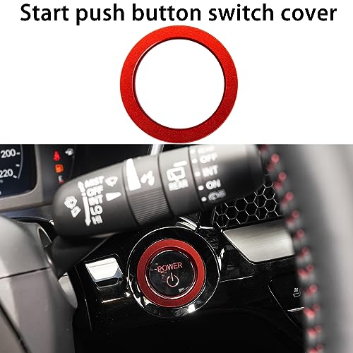LOCOY Air Conditioning Vent Knob Cover for Honda Civic Accessories 2022-2024 2025 2026, for CRV 2023-2025 2026 Start Stop Push Button Ring, Vent Lever Trim, AC Switch/Volume Knob Cover (9pcs, Red) - Image 4