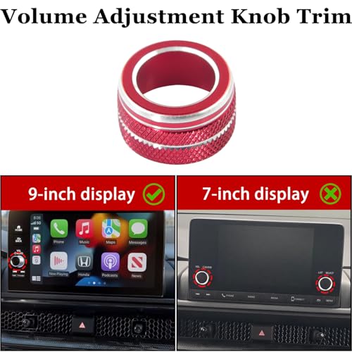 LOCOY Air Conditioning Vent Knob Cover for Honda Civic Accessories 2022-2024 2025 2026, for CRV 2023-2025 2026 Start Stop Push Button Ring, Vent Lever Trim, AC Switch/Volume Knob Cover (9pcs, Red) - Image 2