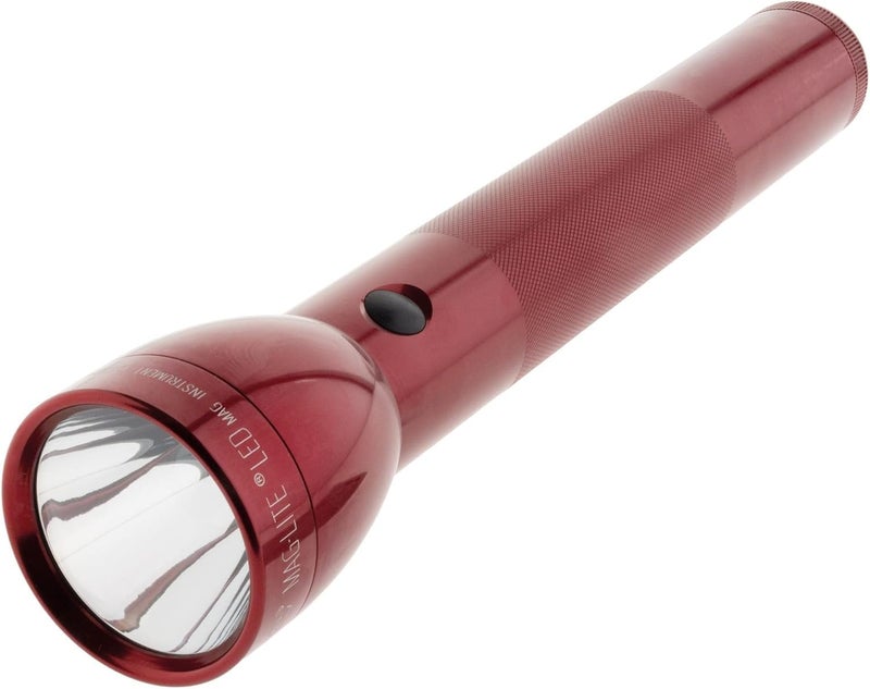 Maglite ML300L LED 3-Cell D Flashlight, Adjustable Focus, Long Battery Life, Water-Resistant, Tactical and Emergency Use â€“ Red