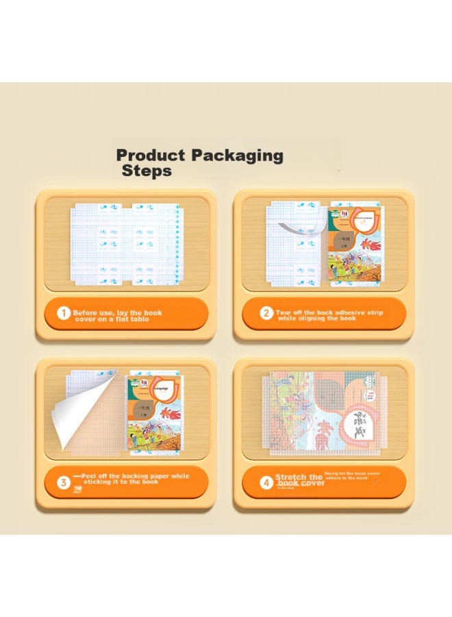 Time Science [Shiguangxue] Self-Adhesive Frosted Book Covers For 4Th Grade, Universal Set Of 31 Sheets With 30 Name Stickers, 16K Transparent Waterproof Book Film, Elementary School Textbook A4 Book Cover Protective Case - Image 3