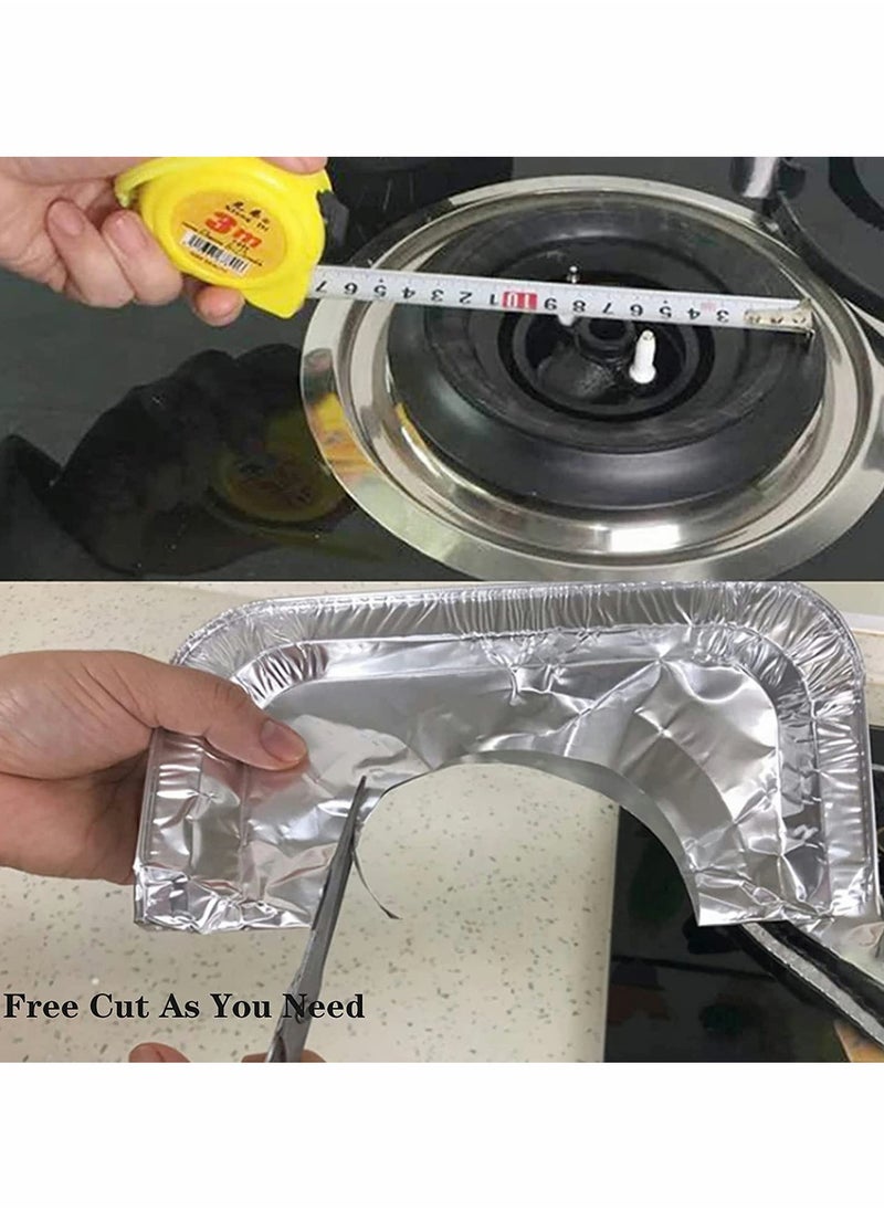Excefore - Stove Burner Covers 100 Pack Aluminum Foil Square Gas Burner Liners Disposable Resistant Stove Foil Covers Keep Stove Clean Foil Liners to Catch Oil Grease and Food Spills Easy Clean (8.5") - Image 1