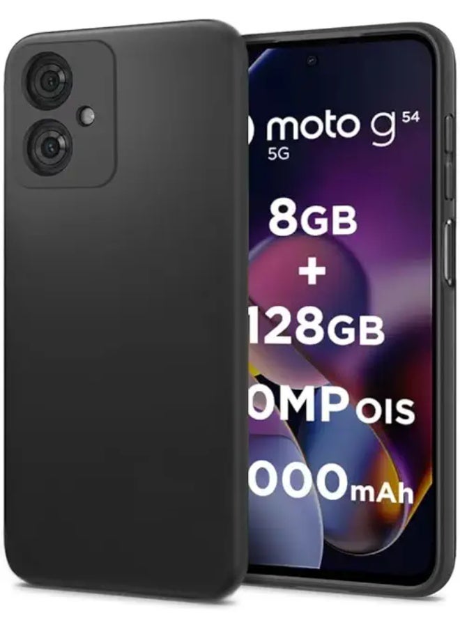 Protective Cover For Motorola G54 ,  Slim Fit Soft Back TPU Case Flexible Silicone Cover Compatible For Motorola G54 - Black