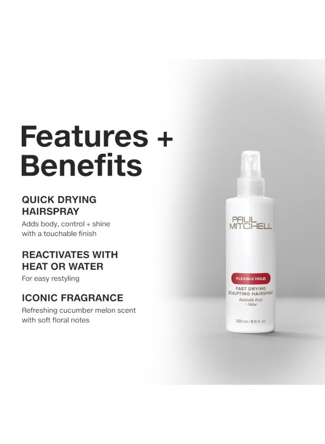 Paul Mitchell Fast Drying Sculpting Hairspray, Flexible Hold, Buildable Body + Shine, For All Hair Types, 33.8 fl oz - Image 3