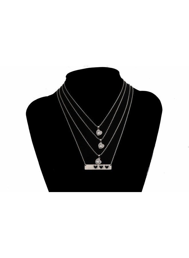 AKTAP Daughter Gifts Mother Daughter Necklace Cubic Zirconia Love Pendant Necklace Mother's Day Gift, Mother: 3.2cm x 0.6cm, Daughter: 0.9cm, Stainless Steel, No Gemstone - Image 2
