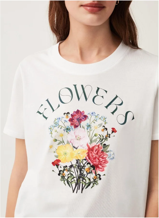 Ovs Round-neck T-shirt with flower print