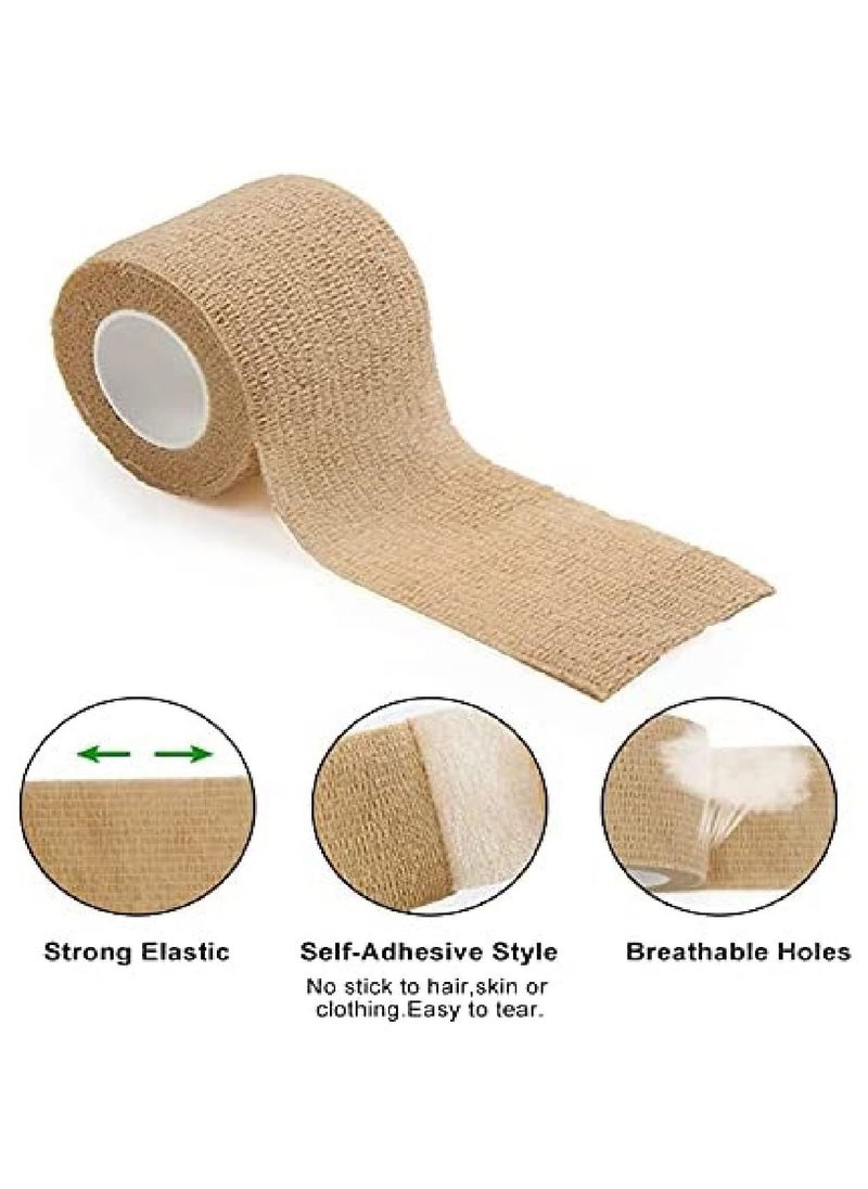 Dubkart - Cohesive Bandages, 12 Rolls Self-Adherent Non Woven Bandage Wrap Pet Vet Bandage Elastic Sports Bandages Water Repellent Breathable for Wrist Ankle Strains Sprains Swelling (10 Colours) - Image 1