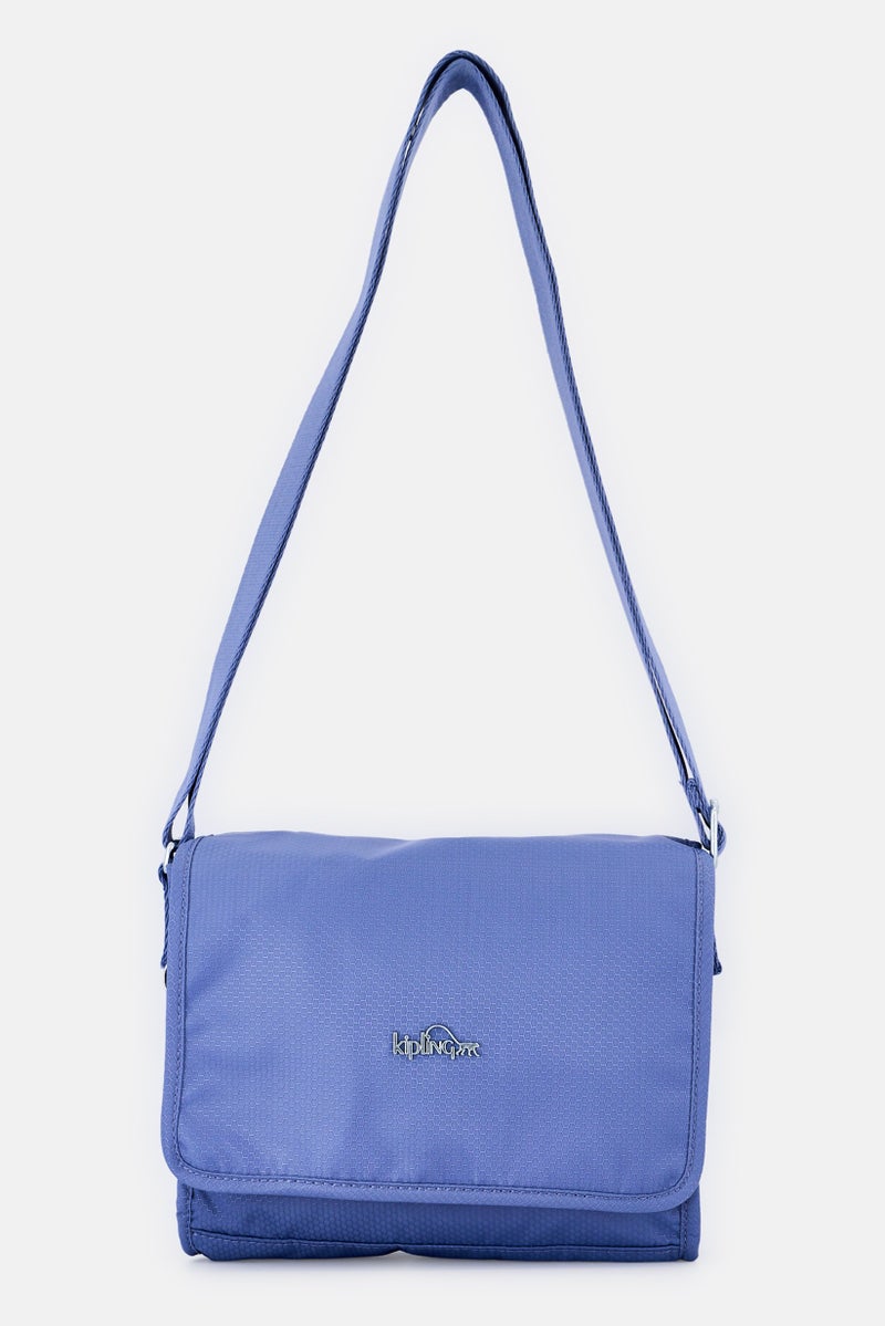 kipling Women Brand Logo Cross Body Bag With Keyring, Ash Blue - Image 1