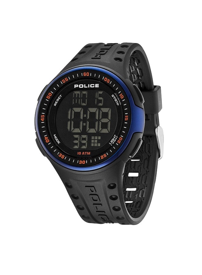 Men Indicator Black Rubber Strap Digital Watch for Men, 45mm