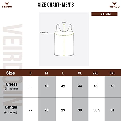 Veirdo Men's Cotton Regular Fit Sleeveless T-Shirt (VST_G4_Lion_BLK_L_Muliblack_Large) - Image 5