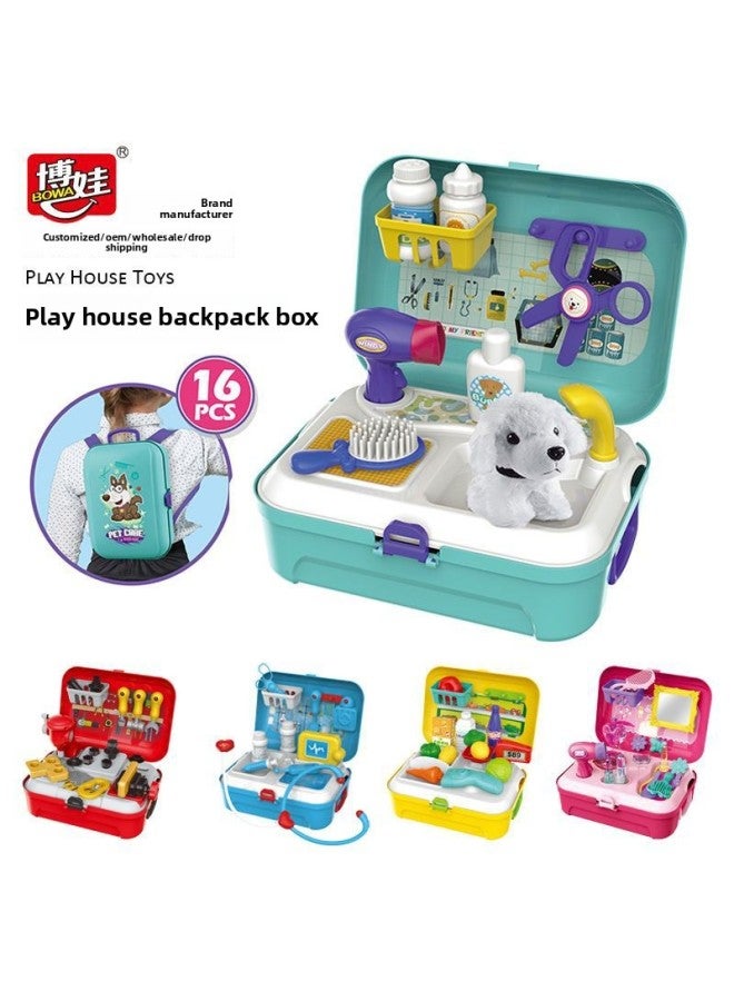 BOWA Bova Play House Toy Pet Suit Boy Simulation Doctor Children Role Play Toy Boy Girl-Color:【8239】doll Fashionable Makeup Box (english Card) - Image 2