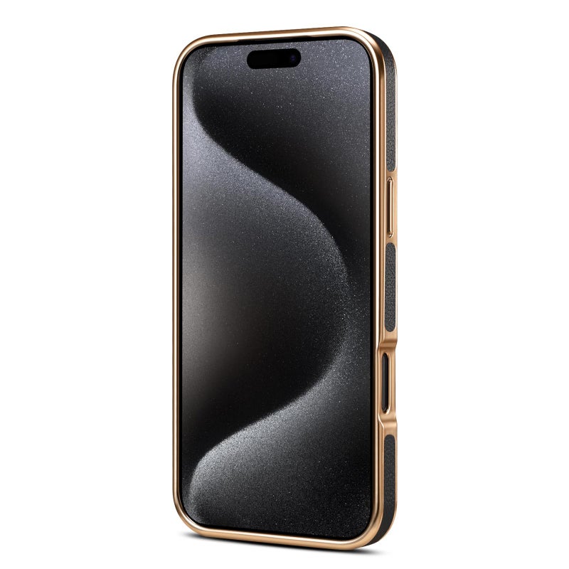 دينيور جراب هاتف من جلد البقر المطلي لهاتف iPhone 17 Pro Max (أسود) - Image 3