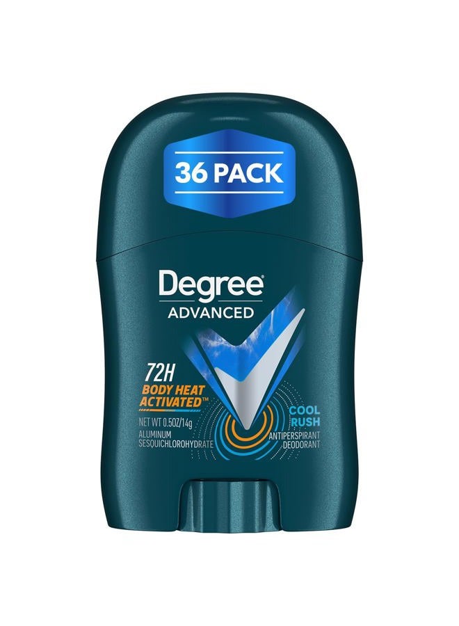 Degree Men's Travel Deodorant Cool Rush 36-Pack – 72H Body Heat Activated Mini Antiperspirant, 0.5 Oz Ea - Image 1