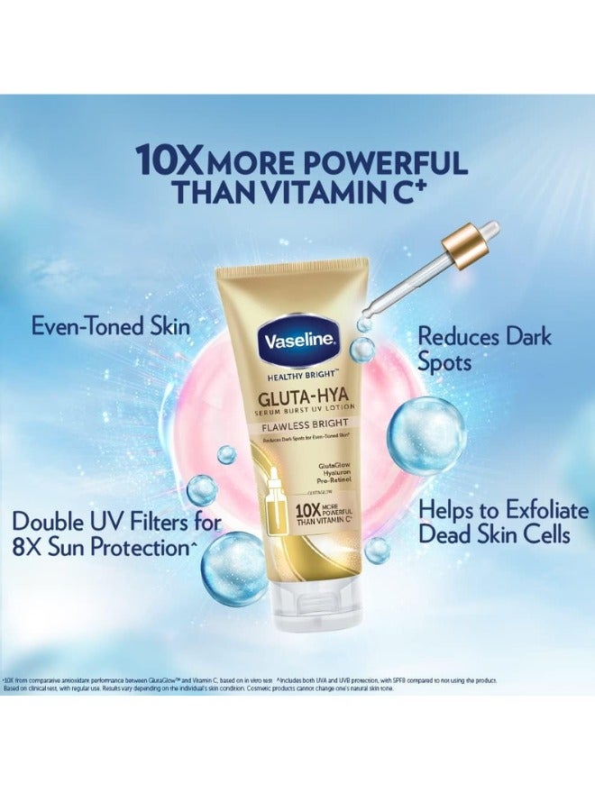 Vaseline Healthy Bright Gluta-Hya Serum Burst UV Lotion Flawless bright (330ml) 2pcs - Image 3