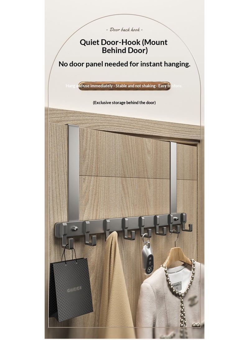 MS MIN Over Door Hook Hanger, Heavy Duty Over Door Organizer, Rust Resistant, Space-Saving Rack for Hanging Coats, Towels, Bags & Robes, Black - Image 5
