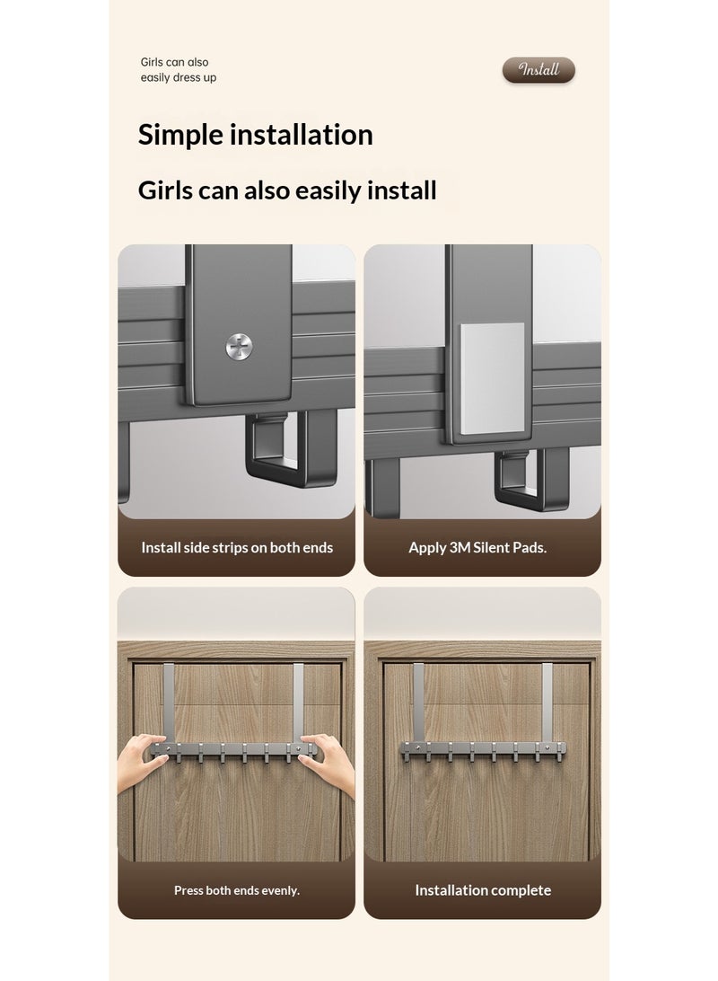 MS MIN Over Door Hook Hanger, Heavy Duty Over Door Organizer, Rust Resistant, Space-Saving Rack for Hanging Coats, Towels, Bags & Robes, Black - Image 3