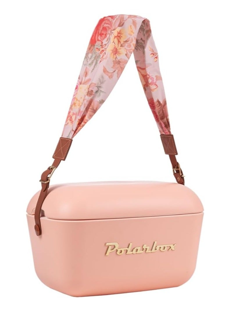 Polarbox Polarbox 12L Gold Cooler Box – Coral | Retro Insulated Ice Box with Leather Strap | Stylish Thermal Picnic & Beach Cooler  - Image 4