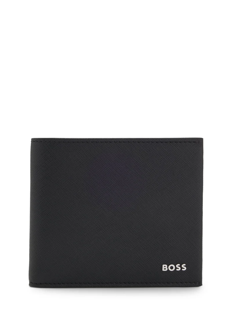 بوس Structured folding wallet with metal logo lettering