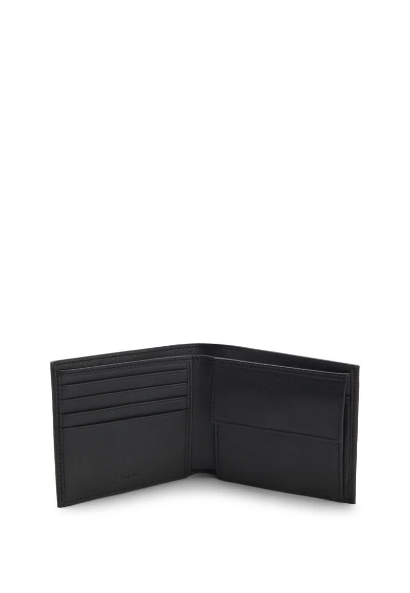 BOSS Black Structured folding wallet with metal logo lettering for Men | Best Price UAE