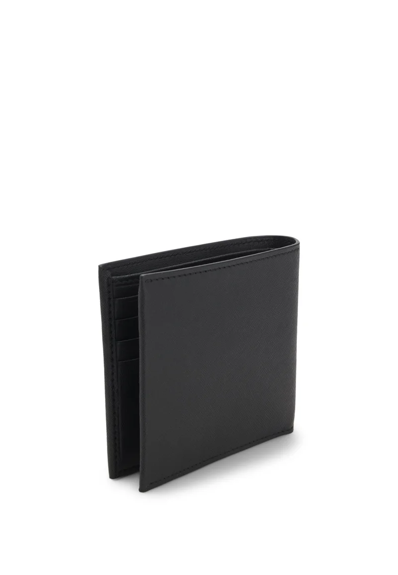 بوس Structured folding wallet with metal logo lettering