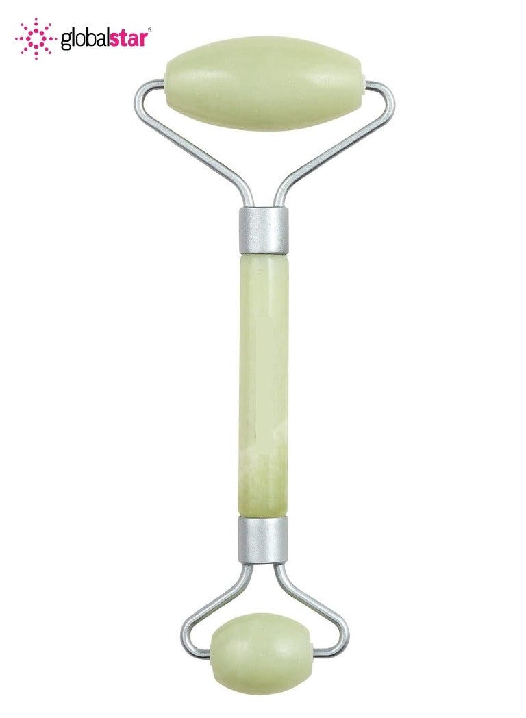 Global Star Double Sided Roller Massage Tool Made Of Green Jade Stone - Image 1