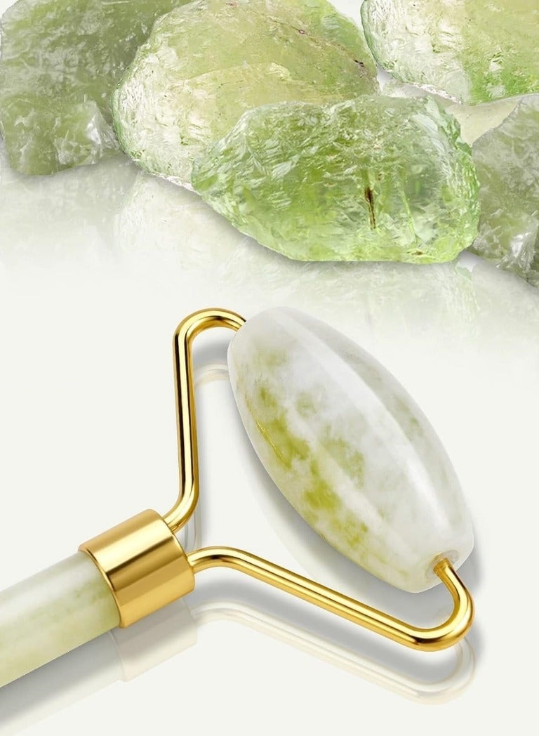 Global Star Double Sided Roller Massage Tool Made Of Green Jade Stone - Image 4