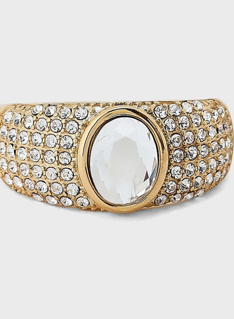GUESS Pave & Oval Bold Ring