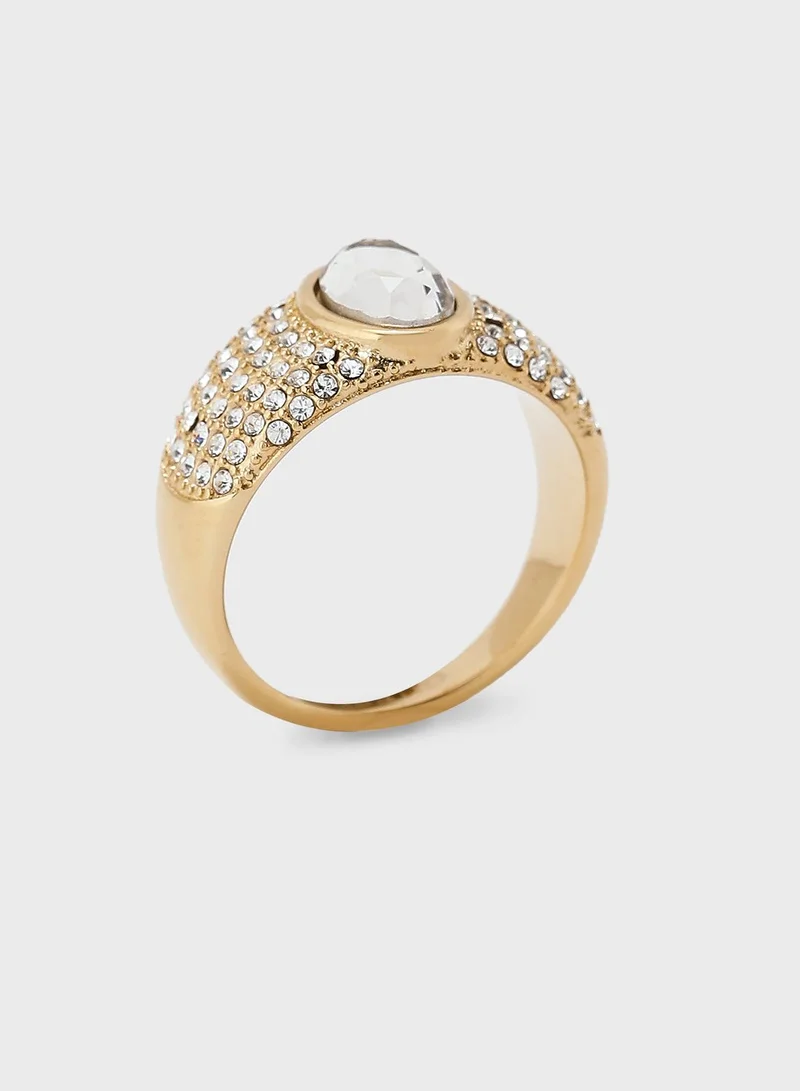 GUESS Pave & Oval Bold Ring