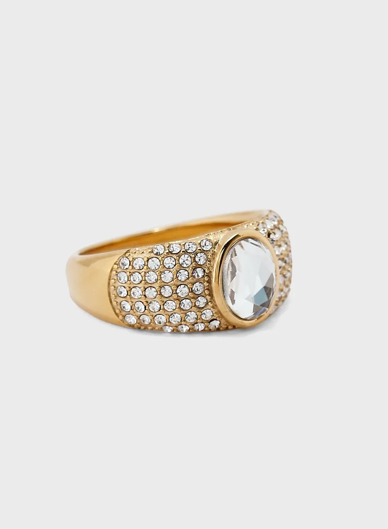 GUESS Pave & Oval Bold Ring