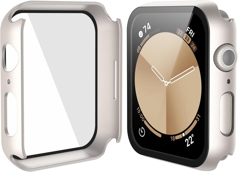 Misxi [2 Pack] Starlight Hard Case with Tempered Glass Screen Protector, Ultra Thin Anti-Scratch Protective Cover for iWatch 40mm Apple Watch SE 3 (2025) SE 2 SE Series 6 Series 5 Series 4 - Image 5