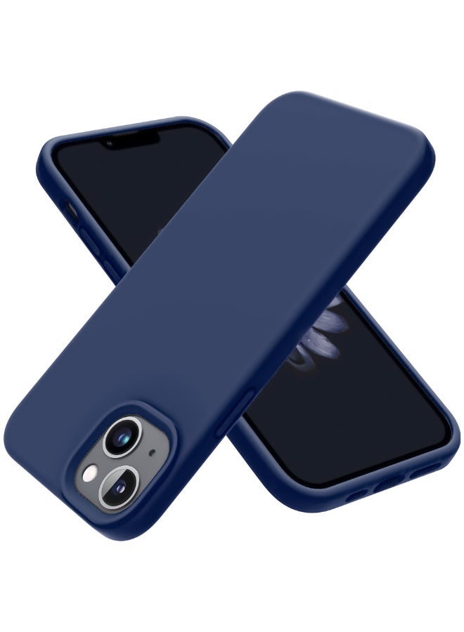 Compatible with iPhone 13/14 Case 6.1 Inch Slim Liquid Silicone 4 Layers Soft Gel Rubber Shockproof Protective Phone Case with Anti Scratch Microfiber Lining (Royal Blue) - Image 1