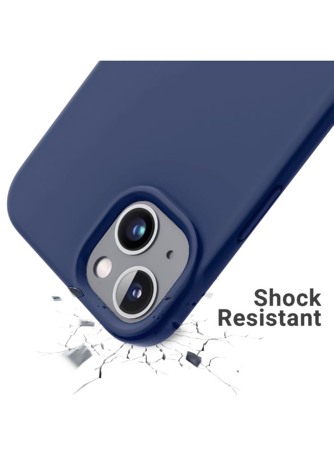 Compatible with iPhone 13/14 Case 6.1 Inch Slim Liquid Silicone 4 Layers Soft Gel Rubber Shockproof Protective Phone Case with Anti Scratch Microfiber Lining (Royal Blue) - Image 2