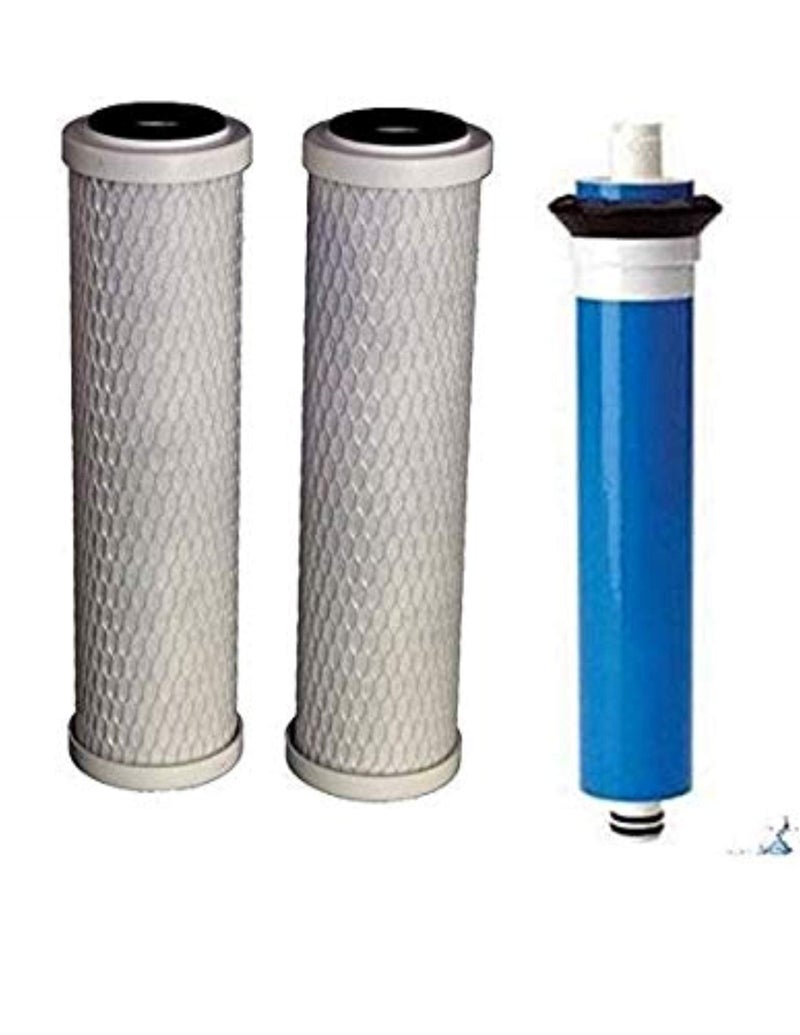 Compatible with FX12M and FX12P Water Filter Replacement Cartridge Compatible GE RO Set GXRM10RBL GXRM10G Reverse Osmosis Systems 2x Carbon Filters 1x 50GPD RO Membrane Filter