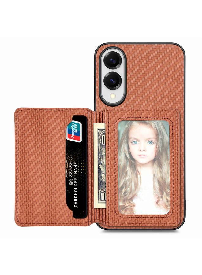 S-TOP Case For Samsung Galaxy S25 Edge 5G Carbon Fiber Magnetic Card Wallet RFID Blocking Phone Case - Image 2