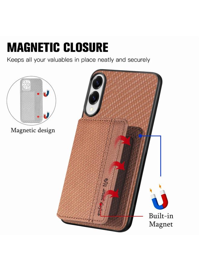 S-TOP Case For Samsung Galaxy S25 Edge 5G Carbon Fiber Magnetic Card Wallet RFID Blocking Phone Case - Image 3