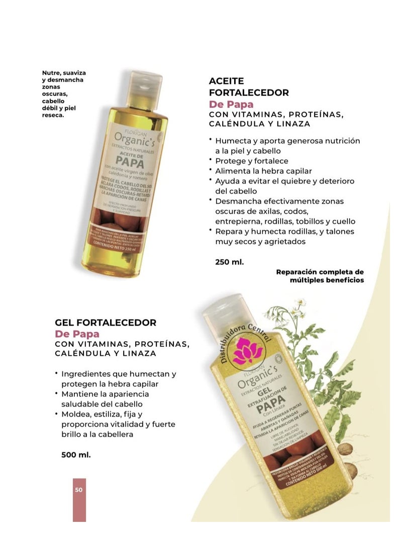 Florigan Protein Fortified Hair Gel Fortalecedor de Papa 500ml. Florigan  - Image 2