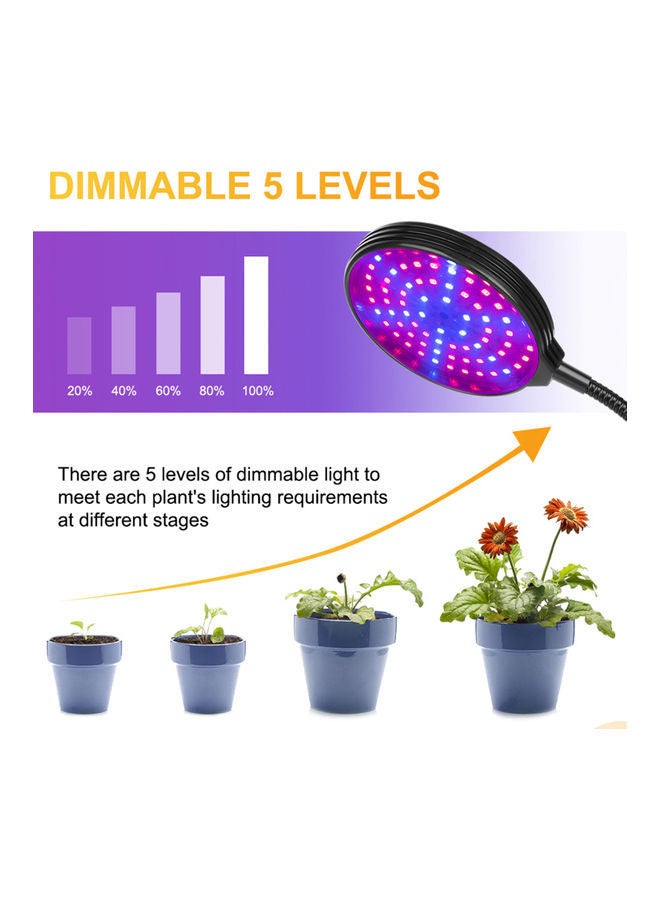 إسكدنيا ضوء LED يشبه الشمس مع مؤقت تشغيل/إيقاف تلقائي 4/8/12 ساعة أسود 11.22 x3.93بوصة - Image 3