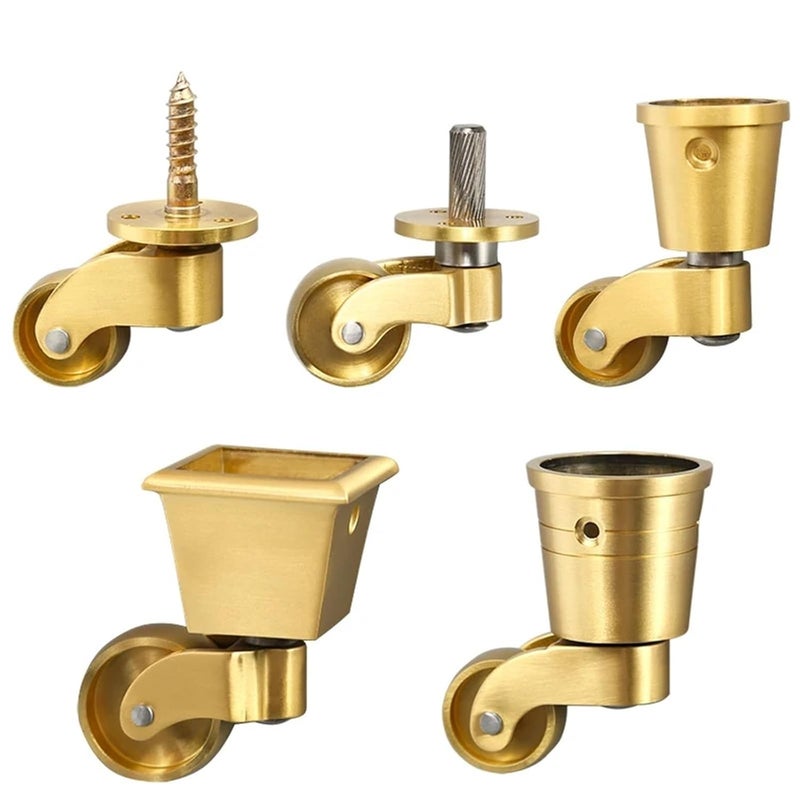 Brass Sofa Tables and Chairs Furniture Casters Heavy Silent Steering Wheel Computer Chair Small Wanxiang Wheel Foot(6PCS) - Image 1