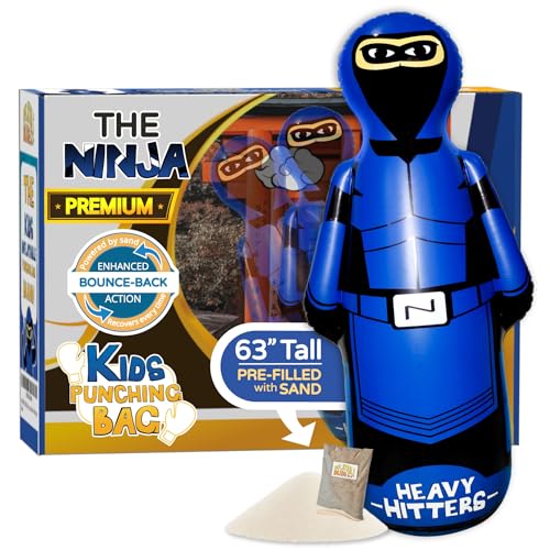 INFLATABLE DUDES Ninja Toy 63 Inches -Kids Punching Bag | Already Filled with Sand| Bop Bag | Inflatable Bopper | Boxing | Ninja Birthday Party | Punching Bag for Kids- (Heavy Hitters Nobi) - Image 1