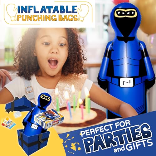 INFLATABLE DUDES Ninja Toy 63 Inches -Kids Punching Bag | Already Filled with Sand| Bop Bag | Inflatable Bopper | Boxing | Ninja Birthday Party | Punching Bag for Kids- (Heavy Hitters Nobi) - Image 4