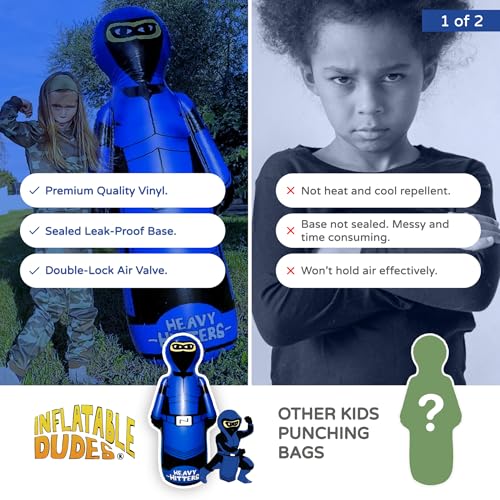 INFLATABLE DUDES Ninja Toy 63 Inches -Kids Punching Bag | Already Filled with Sand| Bop Bag | Inflatable Bopper | Boxing | Ninja Birthday Party | Punching Bag for Kids- (Heavy Hitters Nobi) - Image 5
