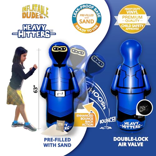 INFLATABLE DUDES Ninja Toy 63 Inches -Kids Punching Bag | Already Filled with Sand| Bop Bag | Inflatable Bopper | Boxing | Ninja Birthday Party | Punching Bag for Kids- (Heavy Hitters Nobi) - Image 3