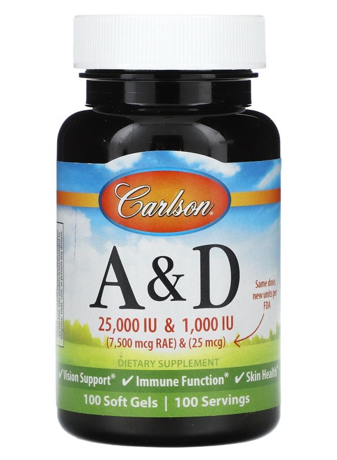 Carlson Vitamin A & D 100 Soft Gels - Image 1