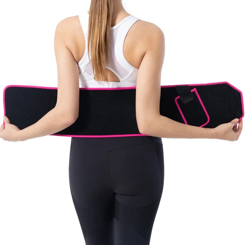 Bluejw Neoprene Waist Trimmer Belt for Women & Men - Waist Trainer Slimming Belt with Phone Pocket - Image 3