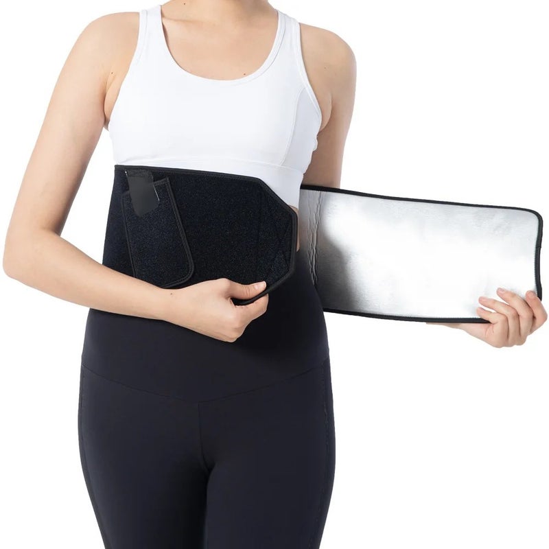 Bluejw Neoprene Waist Trimmer Belt for Women & Men - Waist Trainer Slimming Belt with Phone Pocket - Image 1