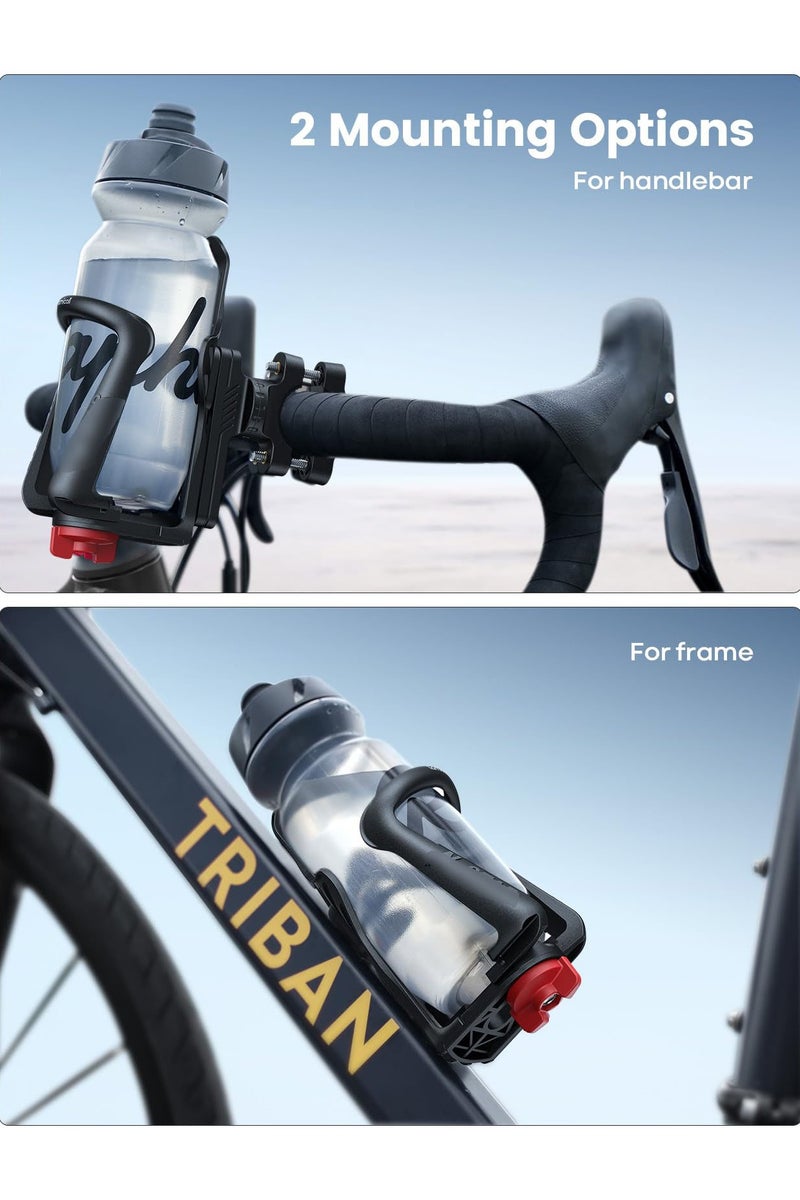 Bike Water Bottle Holder - 【Fit 1.9-2.8 Diameter Bottle】 【For Handlebar  Frame】 Motorcycle Cup Holder with Quick-Adjust Knob, Bicycle Drink Cage with Screw Tool, Fit Standard/Smaller Bottle - Image 3