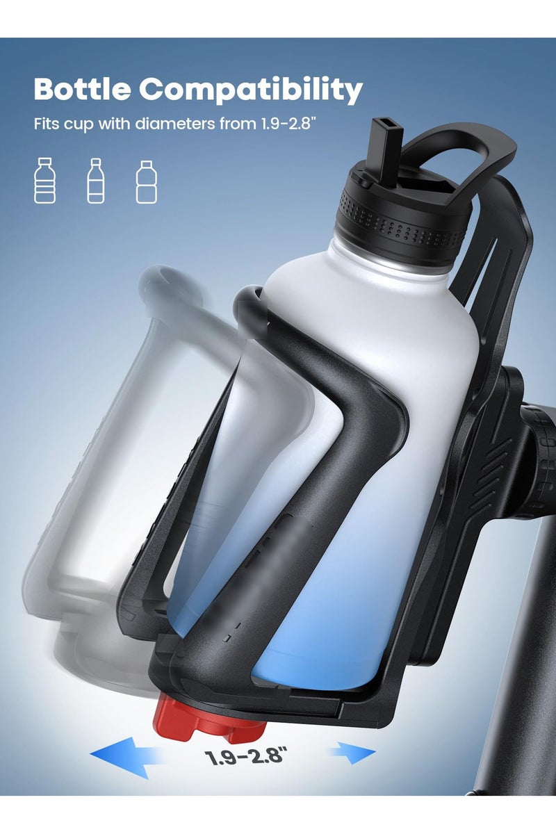 Bike Water Bottle Holder - 【Fit 1.9-2.8 Diameter Bottle】 【For Handlebar  Frame】 Motorcycle Cup Holder with Quick-Adjust Knob, Bicycle Drink Cage with Screw Tool, Fit Standard/Smaller Bottle - Image 5