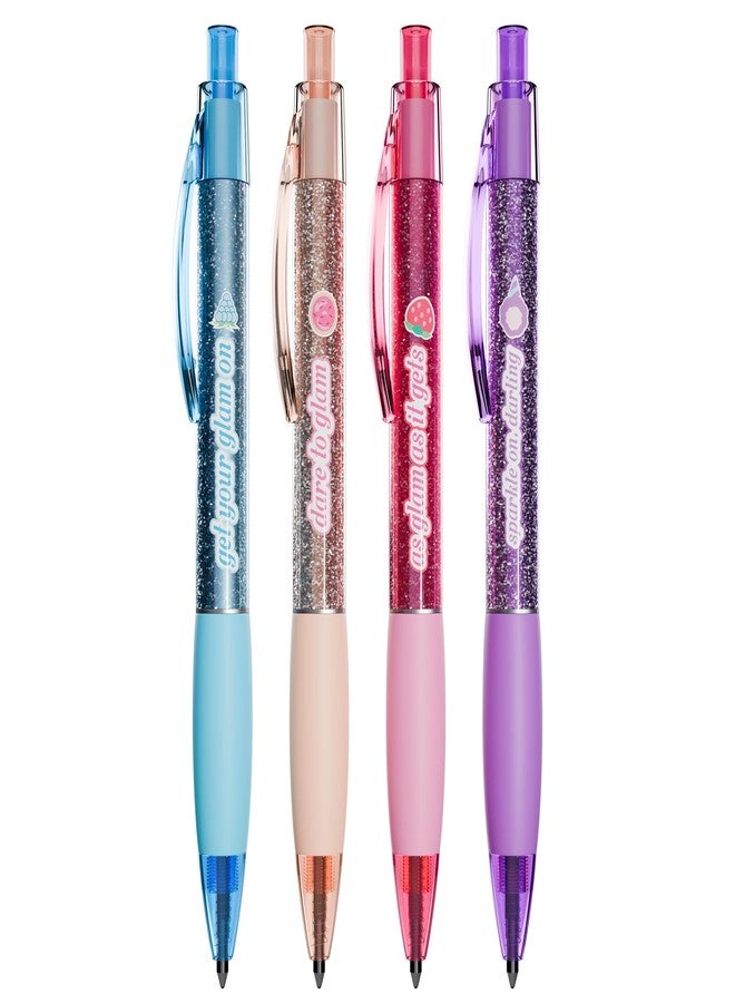 Scentco Glitter Glam Smens - Colored Glitter Gel Ink Pens with Patented Gourmet Scented Grips, Medium Point, 4 Count - Fun, Cute, Cool, Smelly Pens for Kids - Image 3